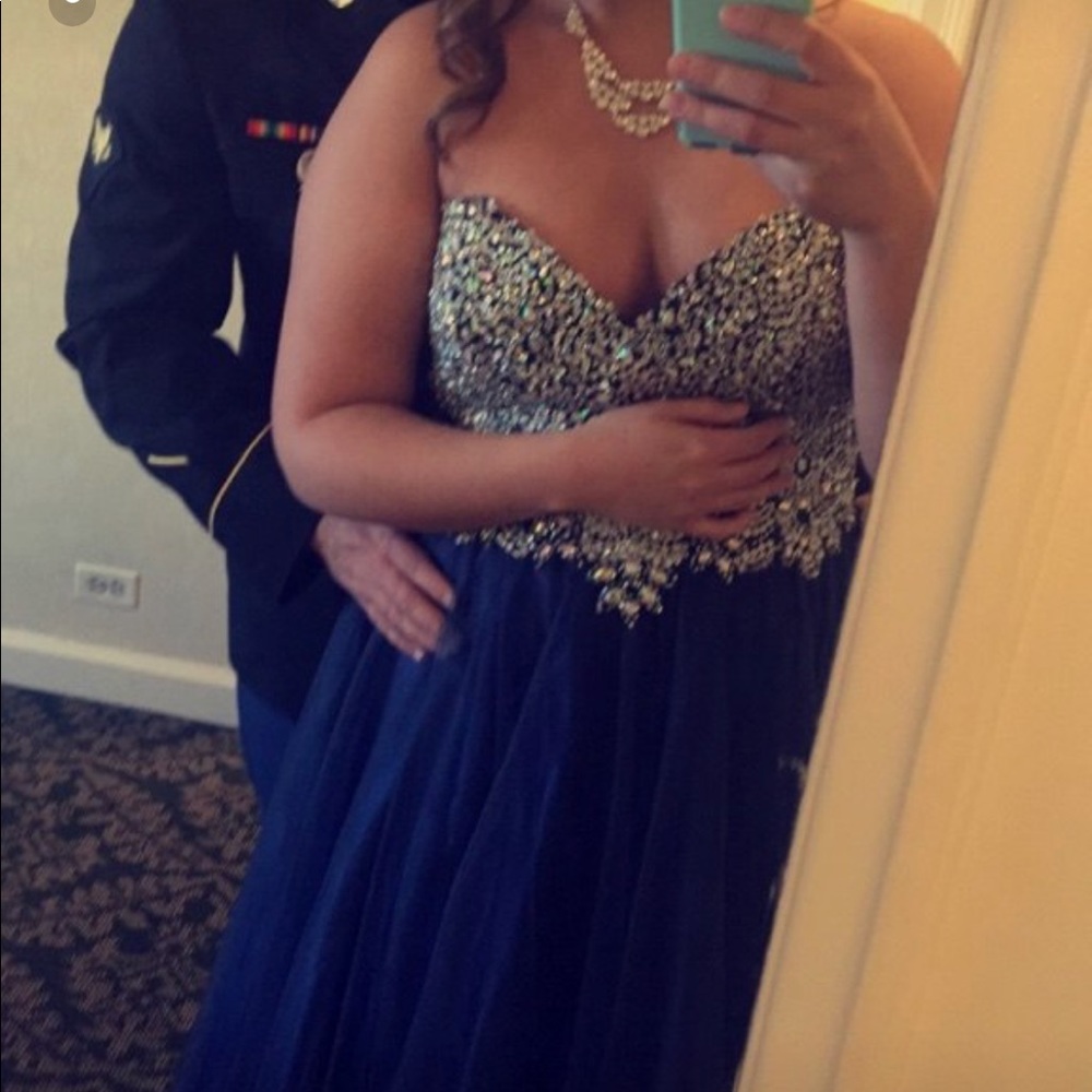 Navy blue prom gown